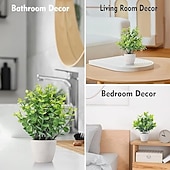 levne Umělé rostliny a zeleň-4 balení umělých rostlin, keramických mini umělých rostlin, květináčů, pro domácí dekoraci, kancelářské dekorace, dekorace do pokoje, farmářské dekorace, interiérové dekorace do koupelny