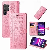 Недорогие Чехлы для Samsung-телефон Кейс для Назначение SSamsung Galaxy S24 S23 S22 S21 Ultra Plus S24 ФЭ А55 А35 А25 А15 5Г S25 Ультра Кошелек для карт Откидная крышка с ремешком на запястье Защита от удара Кот С собакой
