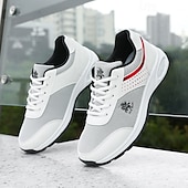 cheap Men&#039;s Sneakers-Men&#039;s White and Grey Running Sneakers with Breathable Upper and Air Cushion - Sporty, Comfortable, Perfect for Running, Gym and Outdoor Activities