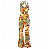 abordables Conjuntos-Retro Antiguo Boho Años 70 Pantalones acampanados Mono Hippie Disco Floral Disfraz Mujer Víspera de Todos los Santos Carnaval Vacaciones Festival de Música Festival Adulto Mono