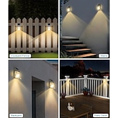 economico Applique per esterni-1 pz. Luci da parete per esterni, impermeabili, solari, in acciaio inox, con sensore umano, illuminazione intelligente per scale, balconi e recinzioni.