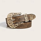 abordables ceinture-Ceinture Femmes PU Brun Kaki Ceinture Taille Quotidien Week-end Fleuri