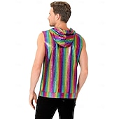 levne Topy-Retro 80. léta Blouznit Mikina bez rukávů Disko Zapni Mřížka / Přehoz Pánské předvečer Všech svatých Karneval hudební festival Pride Parade Gay klub Dospělé Vesta Celý rok