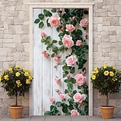 abordables Banners de Garaje y Puerta-Decoraciones de Puerta Florales Cubiertas de Puerta Tapiz de Puerta Cortina Decorativa de Puerta Fondo para Puerta Interior/Exterior Banner de Puerta Frontal para Granja