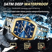 abordables Montres à quartz-Montre de luxe pour homme, lumineuse, étanche, avec date et semaine, en acier inoxydable, à la mode, originale, à quartz