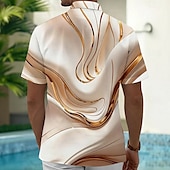 economico Geometrica-Per uomo Geometrico Marmo Arte astratta Camicia Camicia Estiva Camicia con Bottoni Manica Corta Moda Casual All&#039;aperto Vacanza Abbigliamento Quotidiano Estate Primavera Collo ripiegato Stampa 3D