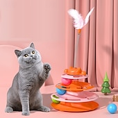 Недорогие Игрушки для кошек-Шарообразные Игрушка с перьями Интерактивная игрушка с Съемная Упражнение для домашних животных Выпускать давление Дрессировка домашних животных для Коты Котёнок В помещении На открытом воздухе