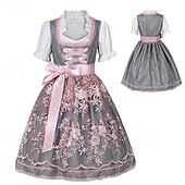 abordables Niños-Oktoberfest Vestidos Blusa con falda acampanada Mucama bávaro Alemán Munich prados Chica Fiesta Festival de Cerveza Paño de estilo tradicional
