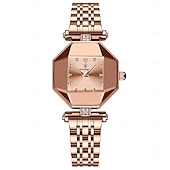 economico Orologi al quarzo-Orologio da polso al quarzo da donna, retrò, vintage, di lusso, con strass, impermeabile, in acciaio inossidabile.