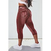 levne Modrá 3D tisk-Dámské legíny capri kalhoty 3D tisk chinos městská móda příležitostné do délky lýtek vysoký pas grafický tisk pohodlné měkké komfortní elastické venkovní ulice černé červené modré letní úzké
