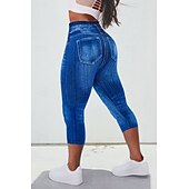 levne Modrá 3D tisk-Dámské legíny capri kalhoty 3D tisk chinos městská móda příležitostné do délky lýtek vysoký pas grafický tisk pohodlné měkké komfortní elastické venkovní ulice černé červené modré letní úzké