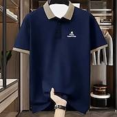cheap Men&#039;s Classic Polo-Men&#039;s Golf Polo Short Sleeve Short Sleeves Collar Lapel Casual Daily Athleisure Festival Buttons Summer Black Red Navy Blue