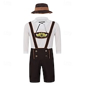 זול גברים-Oktoberfest תחפושות קוספליי לדרהוזן חולצה תלבושות בוואריה מינכן כרי דשא בגדי ריקוד גברים פֶסטִיבָל בד בסגנון מסורתי חולצה מכנסיים קצרים כובע