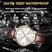 economico Orologi al quarzo-Orologio da Uomo 826 al Quarzo – Cassa in Lega Ultra Sottile Cinturino in Pelle Lancette Luminose Indicatore di Data 30M Impermeabile Stile Business Classico