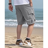 economico Vacanza-Per uomo Pantaloncini cargo Shorts Pantaloncini Estivi Coulisse Elastico in vita Multi-tasche Semplice Comodità Indossabile Lunghezza al ginocchio All&#039;aperto Sport Quotidiano Moda Casual Nero Blu