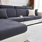 abordables Funda de sofá-Funda de cojín elástica para sofá, funda elástica para sillón seccional, sofá de dos plazas, 4 o 3 plazas, forma de L, sólida, suave, duradera, lavable