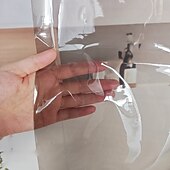 cheap Shower Curtains-PEVA Shower Curtain Liner, 180x200cm 70"x79" Waterproof Transparent Black Shower Liner, Lightweight Plastic Shower Curtain Liners for Bathroom 12 Grommet Holes