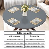 baratos Toalhas de Cozinha &amp; Mesa-capas para casa deluxe capa de mesa de vinil com elástico e forro de flanela grande padrão redondo oblongo oval