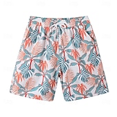 voordelige Heren Elite Shorts-Voor heren Korte broek Strandshorts Trekkoord Grafisch Blad dier Ademend Sneldrogend Knielengte Buiten Vakantie Huis Vakantie Etnische stijl Meerblauw Leger groen Rekbaar