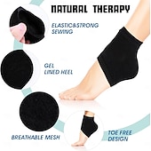 cheap Personal Care &amp; Health-3 Pairs Moisturizing Heel Socks Ventilate Gel Heel Open Toe Socks Soft Silicone Socks for Dry Hard Cracked Skin Breathable Reusable SPA Foot Protector Day Night Care Skin Black