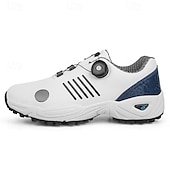 economico Scarpe da Golf da Uomo-scarpe da golf da uomo bianche e blu con tomaia in mesh traspirante: comfort e stabilità di alta qualità per gli appassionati di golf