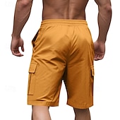 economico Classico-Per uomo Pantaloncini cargo Shorts Pantaloncini Estivi Coulisse Elastico in vita Multi-tasche Semplice Comodità Indossabile Lunghezza al ginocchio All&#039;aperto Sport Quotidiano Moda Casual Nero Giallo