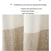preiswerte Vorhänge &amp; Gardinen-Leinen halbverdunkelnde Patchwork-Vorhänge Fenster-Vorhang-Panels leicht luftig durchscheinend Leinen-Fensterbehandlungen mit Ösen lichtfilternd für Schlafzimmer Wohnzimmer
