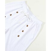 abordables Día festivo-Hombre Pantalón corto Pantalones cortos de lino Pantalones cortos de verano Pantalones cortos de playa Bolsillo Correa Cintura elástica Plano Comodidad Transpirable Corto Vacaciones Festivos Playa