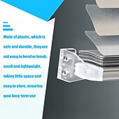 cheap Shower Curtains-12 Pieces 1 Inch Hold Down Brackets Clear Plastic Hooks Blind Holder Replacements for 1 Inch Mini Horizontal Blinds Shades Windows Doors