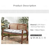 お買い得  防水カバー-屋外用ベンチクッションパッド、130 x 50 cm 2/3人掛けスイングベンチソファクッション、ソフトシェーズスイングクッション、長方形ベンチシート、金属製木製ベンチ用ソフトパッドマット