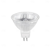 abordables Spots LED-Ampoule halogène MR16 12 V 35 W 50 W à intensité variable GU5.3, culot à deux broches, ampoules MR16 avec couvercle en verre transparent pour éclairage paysager, éclairage sur rail, fibre optique 2700