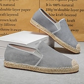billiga Slip-ons och loafers till herrar-herrblå espadriller med slip-on-sula i jute – lätta och andningsbara skor för varmt väder