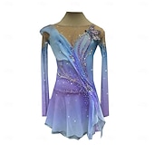 economico Abiti da Pattinaggio Artistico-Abito da pattinaggio artistico Per donna Ragazze Pattinaggio sul ghiaccio Vestito Viola Foro per il pollice tintura sfumata Alta elasticità Professionale Competizione Vestiti da pattinaggio sul