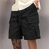 billige Klassisk-Herre Cargoshorts Outdoor Shorts Joggeshorts Casual shorts Shorts til turbruk Elastisk midje Multi lomme عادي Fukttransport Anvendelig Knelengde utendørs Avslappet Daglig Ferie Mote Svart Lysegrønn