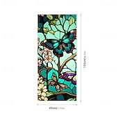 abordables Pegatinas de pared-Pegatina de ventana retro con diseño de flores y pájaros, de PVC, electrostática, no adhesiva, extraíble, con patrón de colores aleatorios.