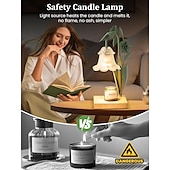 abordables lampe de chevet-Chauffe-bougie à fleurs avec minuterie, chauffe-bougie à intensité variable, chauffe-bougie à hauteur réglable, convient à toutes les bougies en pot, chambre à coucher, salon, décoration de la maison,