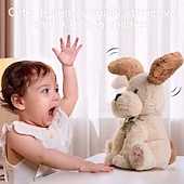 זול בובות ממולאות-כלב בפלאש אנימציה לילדים אינטראקטיבי שירה מדבר גור כלבים ממולא בובת צעצועים