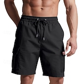 economico Classico-Per uomo Pantaloncini cargo Shorts Pantaloncini Estivi Coulisse Elastico in vita Multi-tasche Semplice Comodità Indossabile Lunghezza al ginocchio All&#039;aperto Sport Quotidiano Moda Casual Nero Giallo