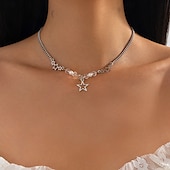 abordables Collares-Gargantillas Perla Mujer Moda Artístico Sencillo Multi capa Estrella Boda Irregular Gargantillas Para Boda Fiesta Víspera de Todos los Santos