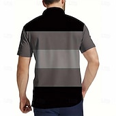 cheap Men's Geometric Polo-Men's Geometric Polo Short Sleeve Polo Shirts Collared Shirts Business Casual School Outdoor Athleisure Daily Wear 3D Print Summer Spring Fall Purple Brown Gray