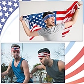 preiswerte Haarstyling-Zubehör-Stirnbänder mit amerikanischer Flagge für Männer, patriotisches gedrehtes Haarband in Rot, Weiß und Blau, dehnbares, sportliches Haar-Accessoire für den Unabhängigkeitstag der USA, den Gedenktag
