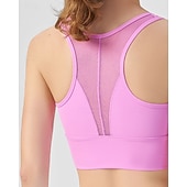 economico Camicia Donna-Per donna Reggiseno da tennis Senza Maniche Rete Traspirante Resistente agli urti Tennis Golf Corsa Il giro Tinta unita Nero Bianco Rosa Abbigliamento da tennis
