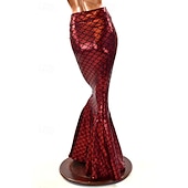 economico Costumi da donna-Regina Sirena Gonna Gonna a sirena Coda da sirena Sexy Drag &amp; Glam Vernice in lattice lucido Metallico Per donna Adulti Festival Musicale Parata dell&#039;Orgoglio Mese dell&#039;orgoglio Halloween Carnevale