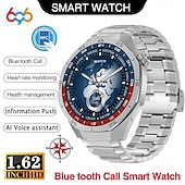 baratos Smartwatch-Relógio inteligente S6Pro 1,62&quot; Bluetooth, rastreador de fitness para homens com bússola, contador de passos, lembrete de chamadas e mensagens, monitor de sono, assistente de voz, à prova d&#039;água IPX, compatível com Android e iOS