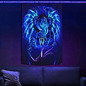 levne Tapiserie Blacklight-Ruth Thompson tapisérie pod černým světlem fosforeskující ve tmě glow party UV reaktivní trippy mlha závěsná tapisérie nástěnné umění mural pro obývací pokoj ložnici Dragonsword SEABLADE