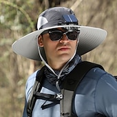 tanie Wentylatory-czapka z wentylatorem solarnym unisex kapelusz przeciwsłoneczny na zewnątrz z wbudowanym wentylatorem solarnym, szerokim rondem, ochrona UPF kapelusz typu bucket na wędrówki wędkarskie plażę