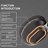 Недорогие Накладные наушники-Беспроводные Bluetooth наушники H3 с полной оберткой HiFi стерео – Складные наушники с микрофоном AUX/TF/BT режимы Легкие наушники Совместим с iOS и iPhone
