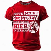 お買い得  メンズおもしろTシャツ-メンズ 面白い ビール グラフィック Tシャツ &quot;押さないでください、手にビールがあります&quot; 新奇なライフスタイルティー