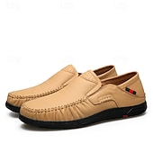 Χαμηλού Κόστους Slip-On Καθημερινά Παπούτσια-Ανδρικά πορτοκαλί μοκασίνια από τεχνητό δέρμα, άνετα, casual παπούτσια, ιδανικά για καθημερινή χρήση και χαλαρές εξόδους.