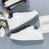 economico Sneakers Casual-sneakers casual bianche da uomo con chiusura a lacci e suola comoda – scarpe eleganti per tutti i giorni per camminare e per il tempo libero